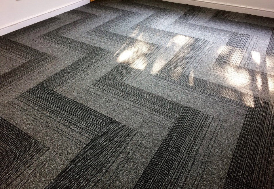 Burmatex commercial carpet tile job