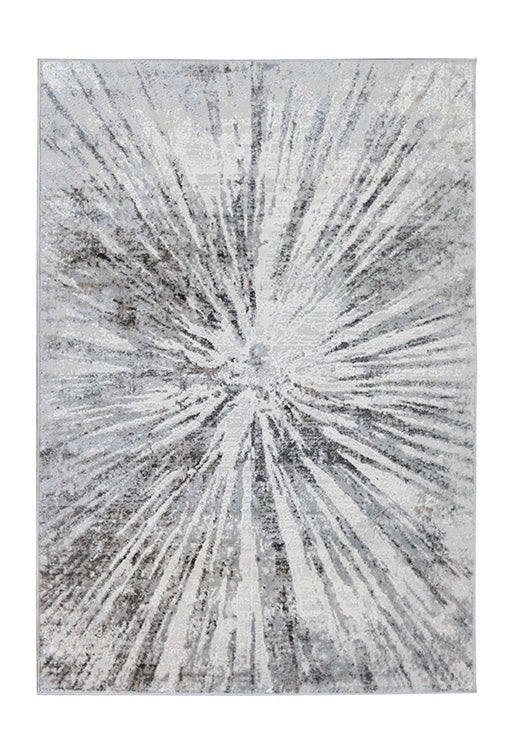 Abstract Burst Grey Rug