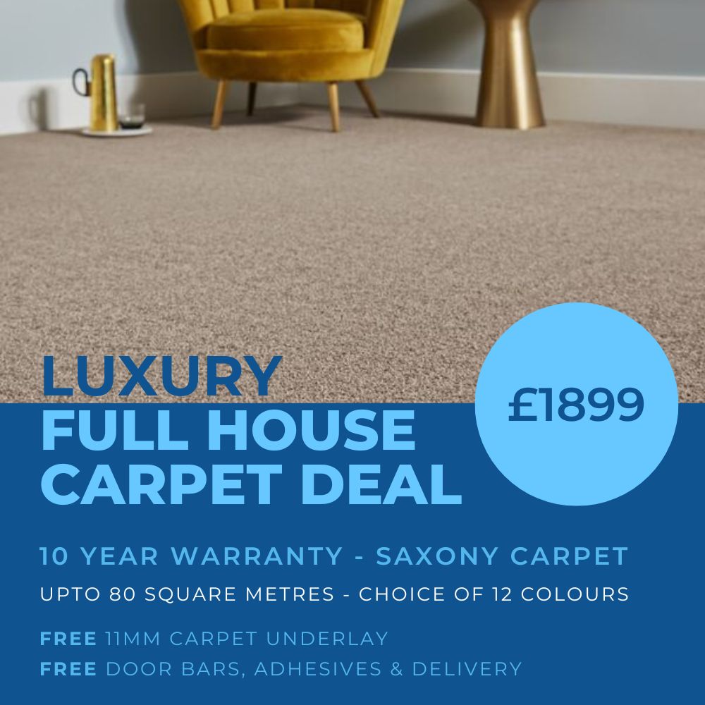 10 year warranty on our luxury saxony carpet full house deal.