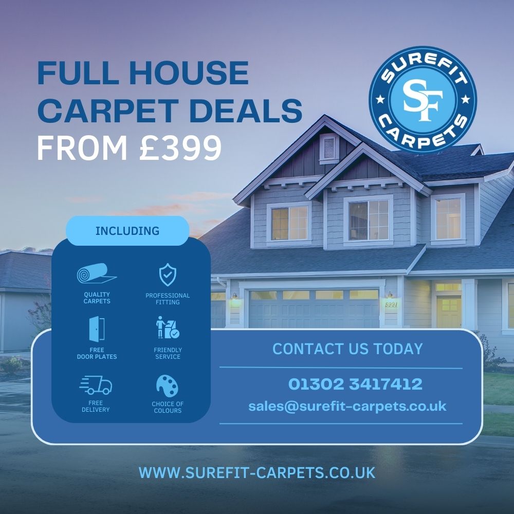 Full House Carpet Deals from £399 at Surefit Carpets Doncaster.