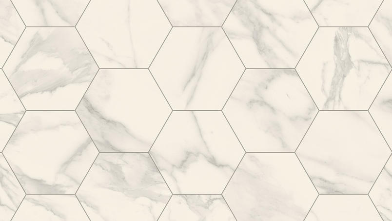 Rhinofloor Townhouse Vinyl Marble Blanco Hexagon