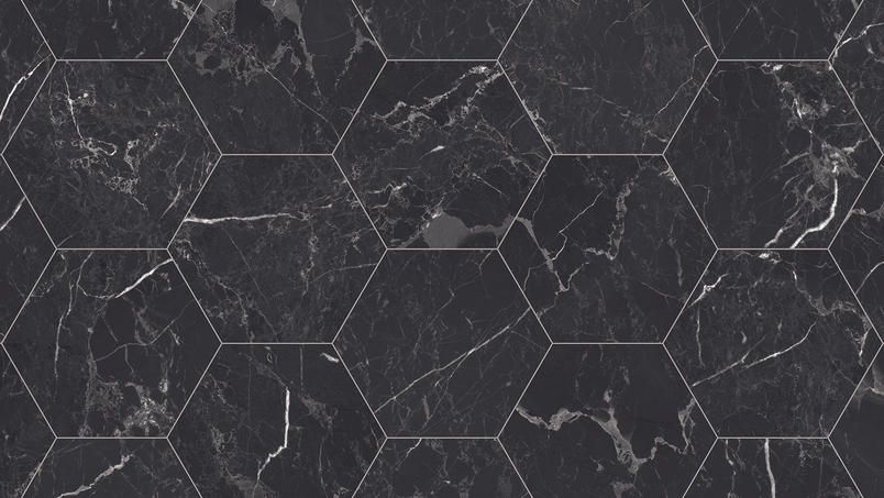 Rhinofloor Townhouse Vinyl Nero Marquine Hexagon