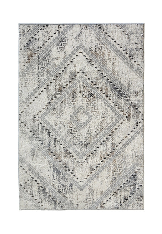 Abstract Square Grey Rug