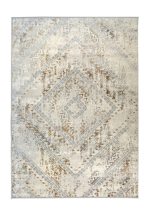 Abstract Square Ochre Rug